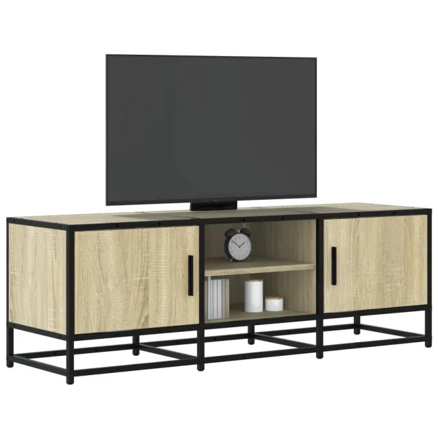 vidaXL Tv-meubel 120x35x41 cm bewerkt hout metaal sonoma eikenkleurig Bruin