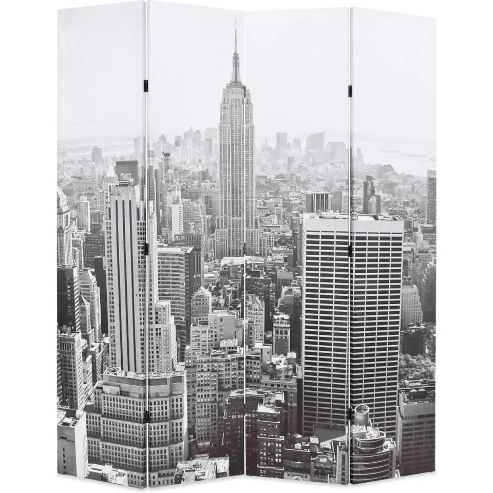 vidaXL Kamerscherm New York bij daglicht 160x170 cm zwart en wit, foto 2