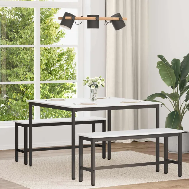 vidaXL Eettafel 110 x 110 x 75 cm Massief grenenhout Wit Vierkant