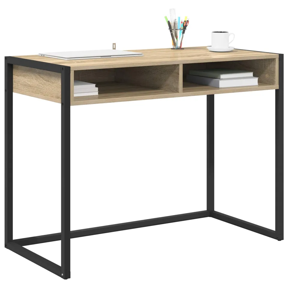 vidaXL Bureau Sonoma Bewerkt hout 100 x 50 x 75 cm Bruin