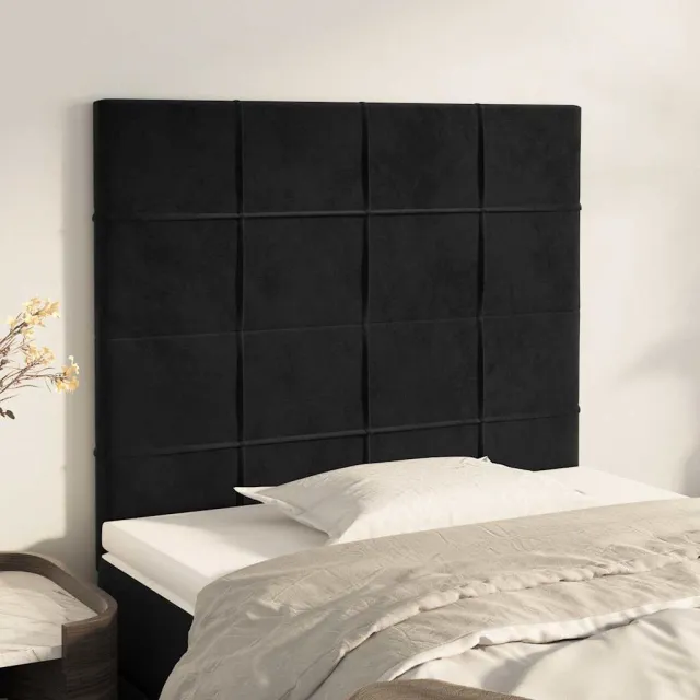 vidaXL Hoofdbord zwart 90x5x118/128 cm fluweel