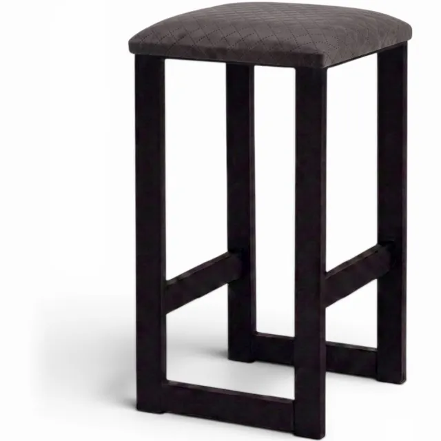 Taborecik Moderne Houten Keukenbarkruk 64 cm Zwart met Donkergrijs Karo Zitting