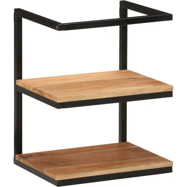 vidaXL Wandschap 40x30x50 cm massief acaciahout en ijzer Bruin