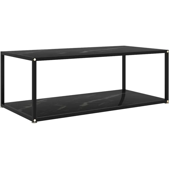 vidaXL Salontafel 100x50x35 cm gehard glas zwart, foto 2