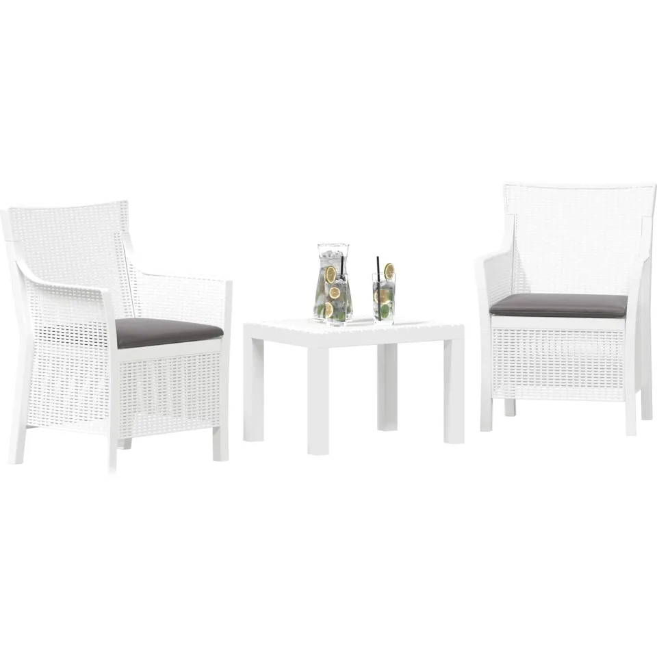 vidaXL Loungeset 3 st Wit PP, foto 2
