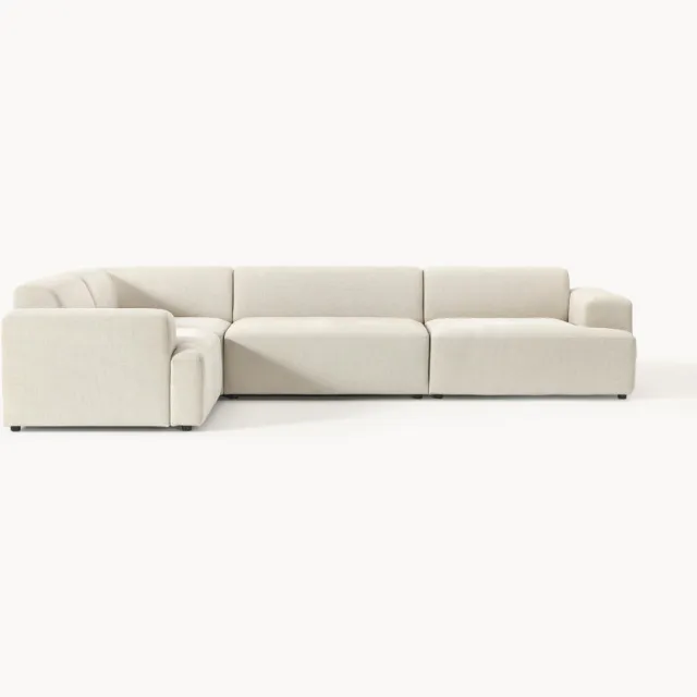 Westwing Collection Grote hoekbank Melva (4-zits) beige