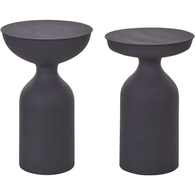 Beliani COTA/TENJO - Bijzettafel set van 2 - Zwart - Metaal