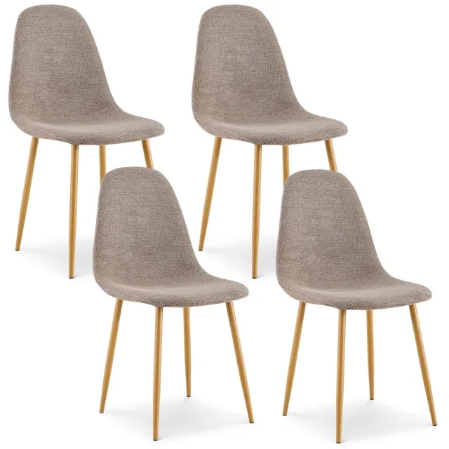 IDIMEX Eetkamerstoelen PUNTA, set van 4 – Greige beige