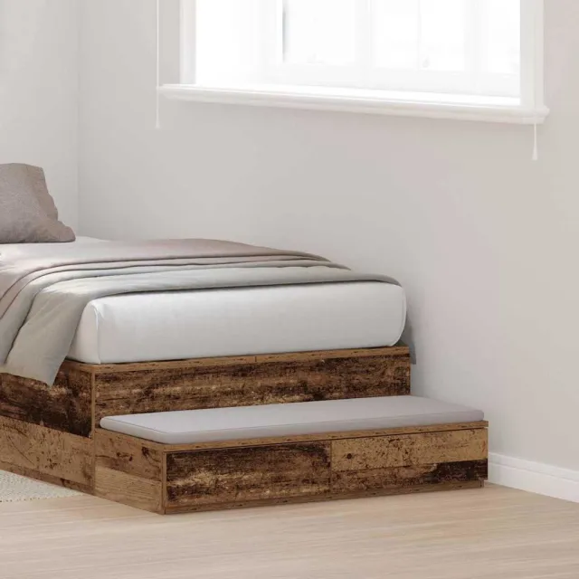 vidaXL Bedlades Oudhout 75 x 36,5 x 16,5 cm Bewerkt hout bruin, foto 2