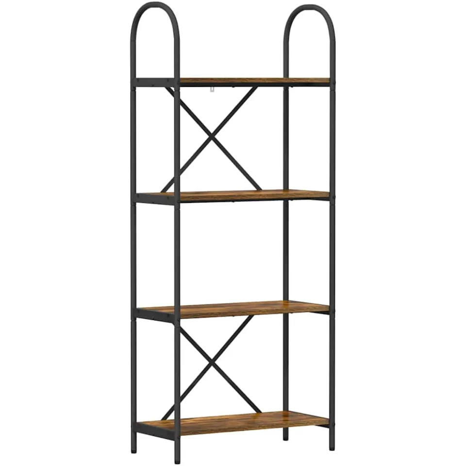 vidaXL Boekenkast 4-laags 60 x 30 x 146 cm Bewerkt hout Gerookt eiken, foto 3