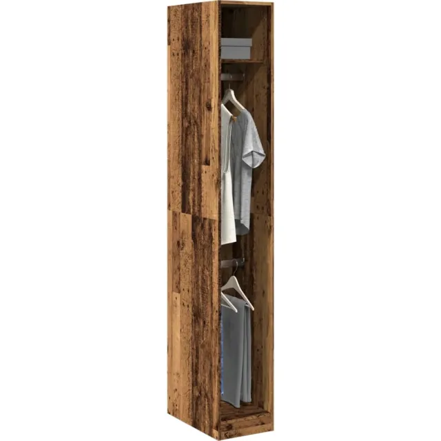 vidaXL Kledingkast 30x50x200 cm bewerkt hout oud hout bruin