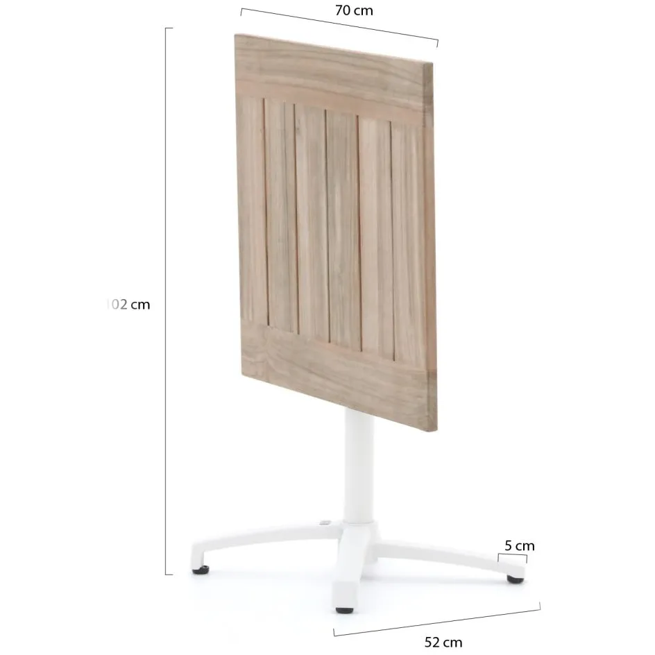 Bellagio tuinmeubelen Bellagio Canzo klaptafel 70x70x75cm wit, foto 4