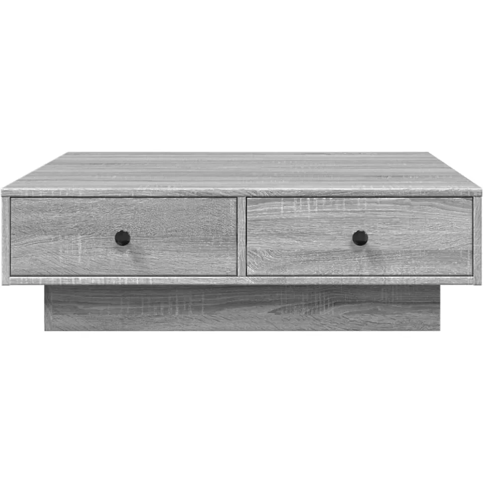 vidaXL Salontafel 90x90x28 cm bewerkt hout grijs sonoma eikenkleurig, foto 4