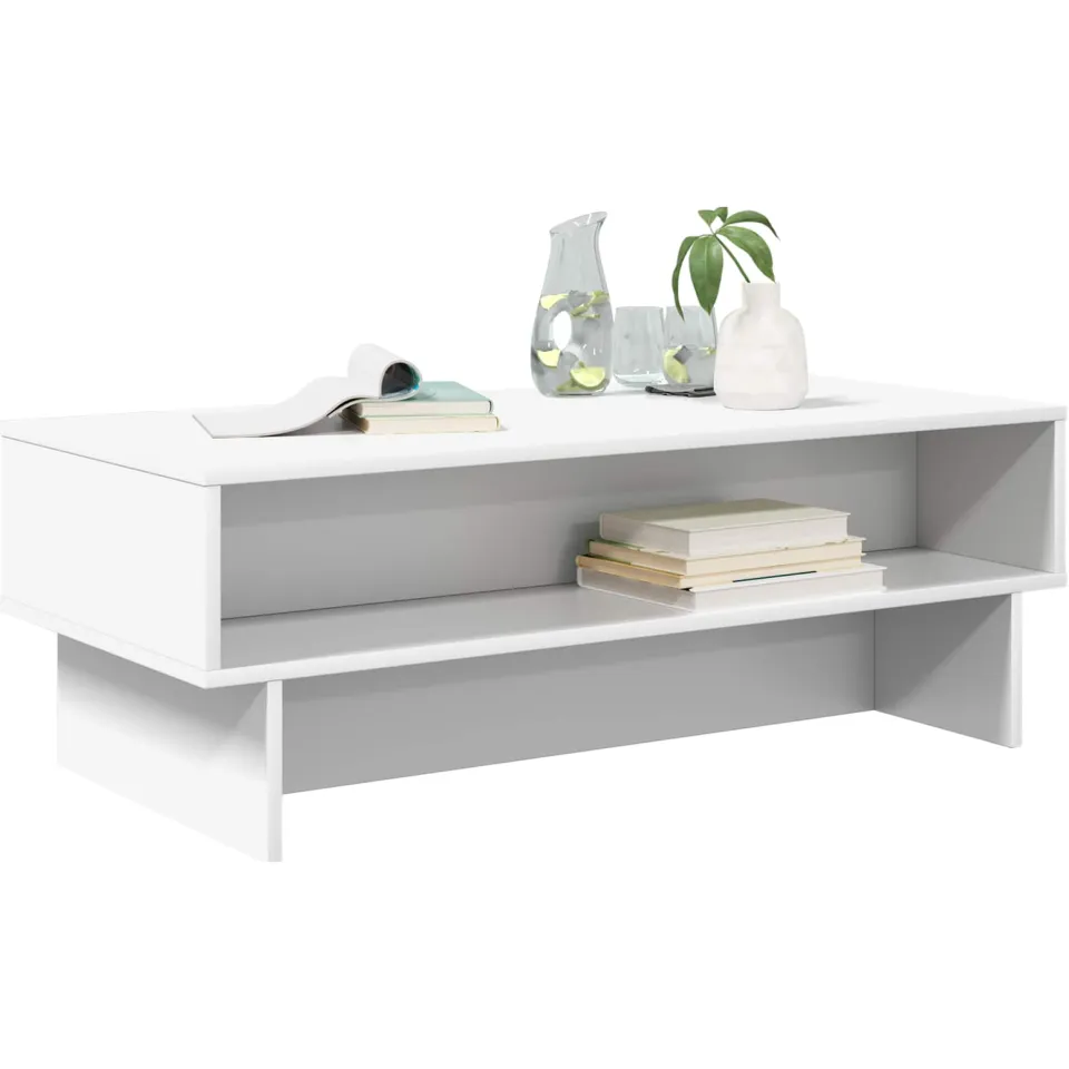 vidaXL Salontafel Wit 100 x 46 x 35 cm Bewerkt hout