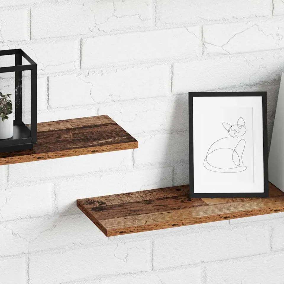 vidaXL Boekenplank Bord 3-laags 4 st 100 x 20 x 1,5 cm Bewerkt hout bruin, foto 4