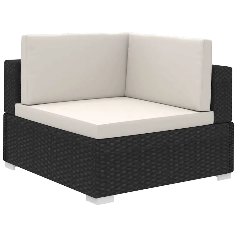 vidaXL 12-delige Loungeset met kussens poly rattan zwart, foto 3