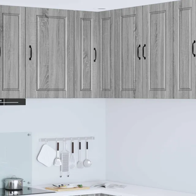 vidaXL Wand Hoekkast PORTO Grijs Sonoma 57 x 57 x 80 cm Bewerkt hout