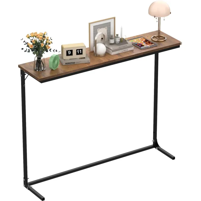 PIPIPOXER Haltafel - Wandtafel -Sidetable– Consoletafel - Side tafel - Industrieel Wandtafel - 100x24x80 cm - Hout & Retro Verbrande houtkleur