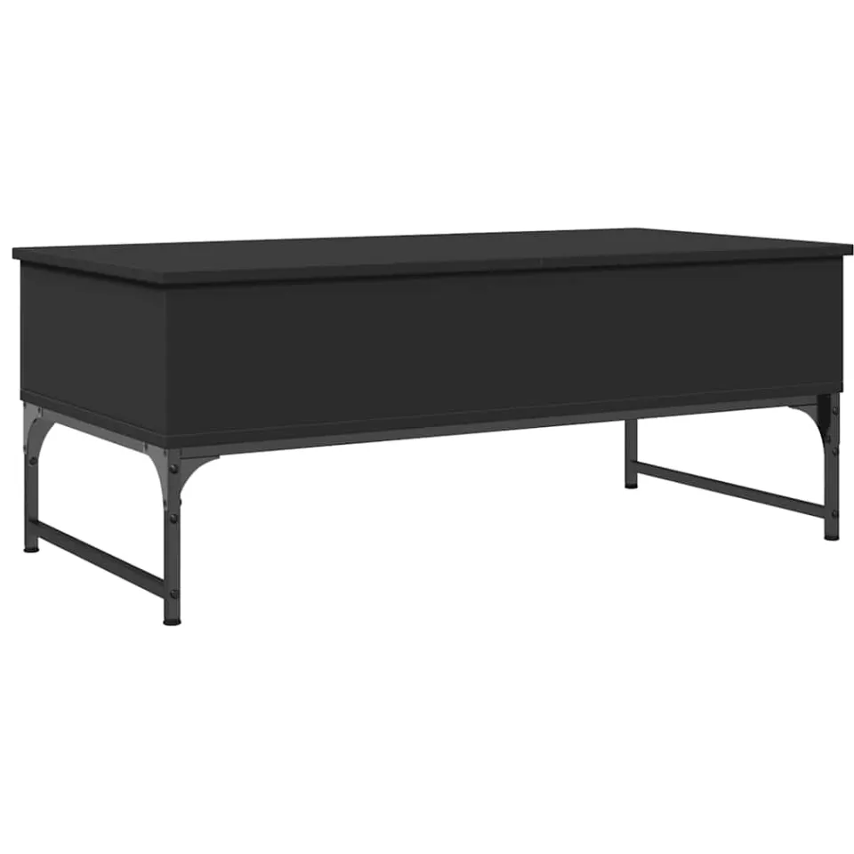 vidaXL Salontafel 100x50x40 cm bewerkt hout en metaal zwart