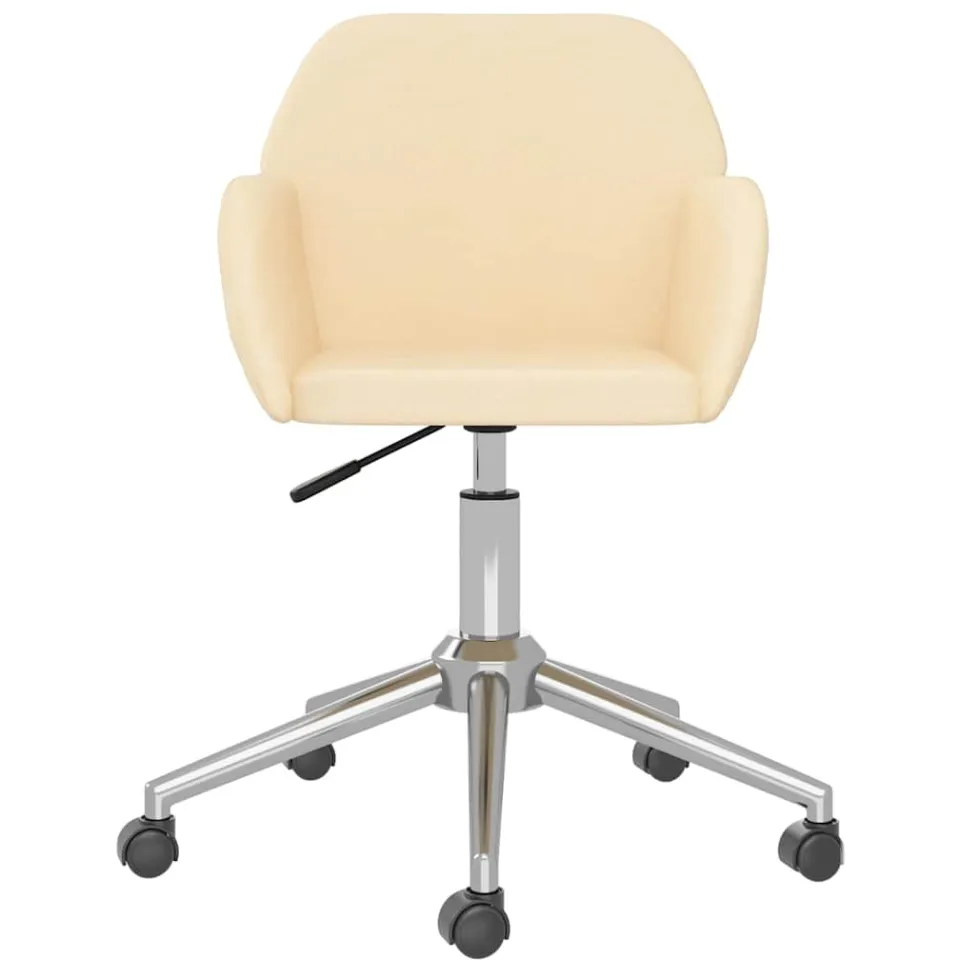 vidaXL Eetkamerstoelen 2 st draaibaar stof crèmekleurig, foto 4