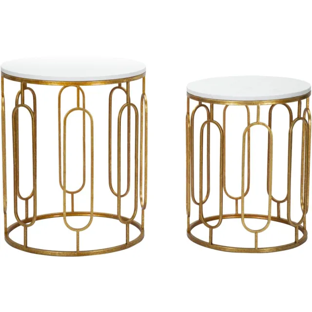 Mauro Ferretti Tafel Tory Marble Couple 46×55 cm Goud