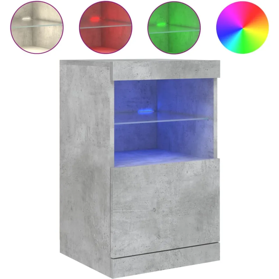 vidaXL Dressoir met LED-verlichting 41x37x67 cm betongrijs grijs, foto 4