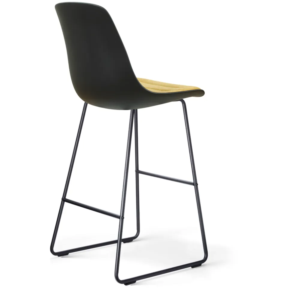 Nolon Nino-Liv barkruk zwart met warm oker zitkussen - zwart onderstel - 75 cm, foto 3