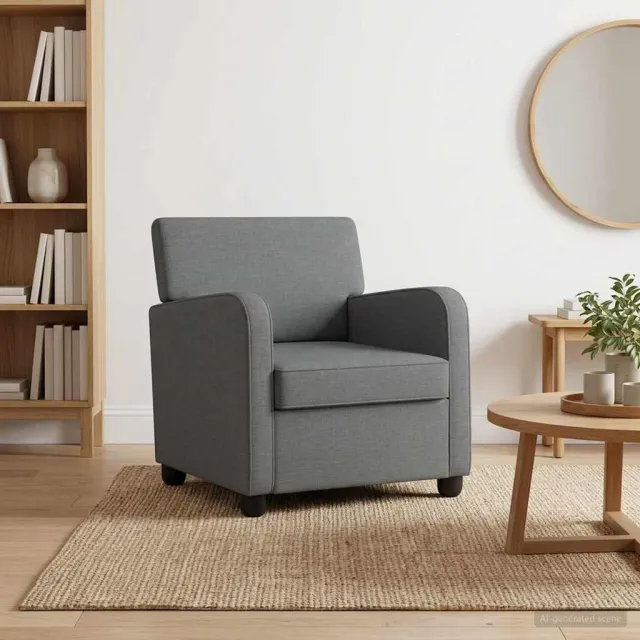 vidaXL Fauteuil Donkergrijs Stof
