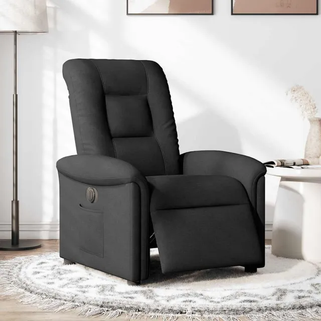 vidaXL Massagestoel elektrisch verstelbaar stof zwart