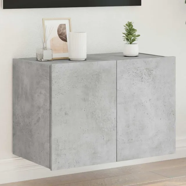 vidaXL Tv-wandmeubel met LED-verlichting 60x35x41 cm betongrijs grijs, foto 2