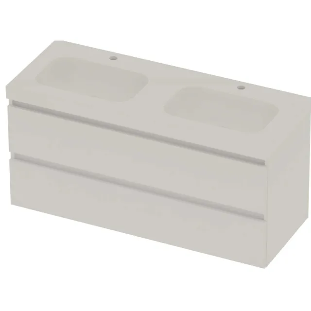 Basic-Line Moby 46 Badmeubelset Polystone 120x46x58 cm M46GWEMW120D2 Mat White Glans Wit