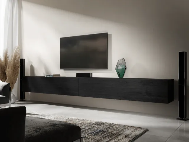 Mobistoxx Tv-meubel KINGSTON 2 klapdeuren 280 cm zwarte eik