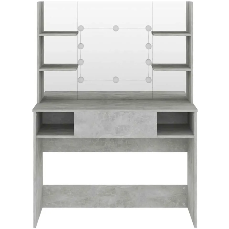 vidaXL Kaptafel met LED-verlichting 100x40x135 cm MDF betongrijs