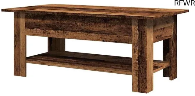 RFWR Salontafel 102x55x42 cm van bewerkt hout in oud houtkleur