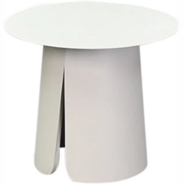 AVH-Collectie Barolo bijzettafel 45cm rond H39cm aluminium latte Taupe, Off white