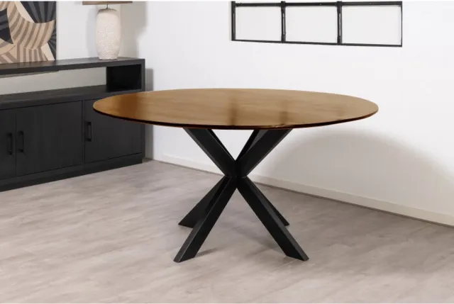 Meubelplaats Eettafel Florence Rond mangohout 110x110 cm - Bruin | Glad