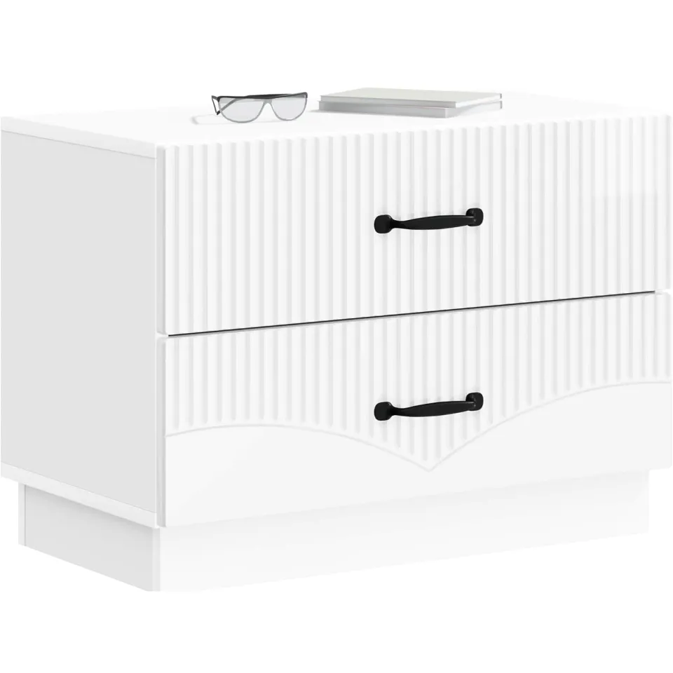 vidaXL Nachtkastje Hoogglans Wit 62 x 34,5 x 44,5 cm Bewerkt hout