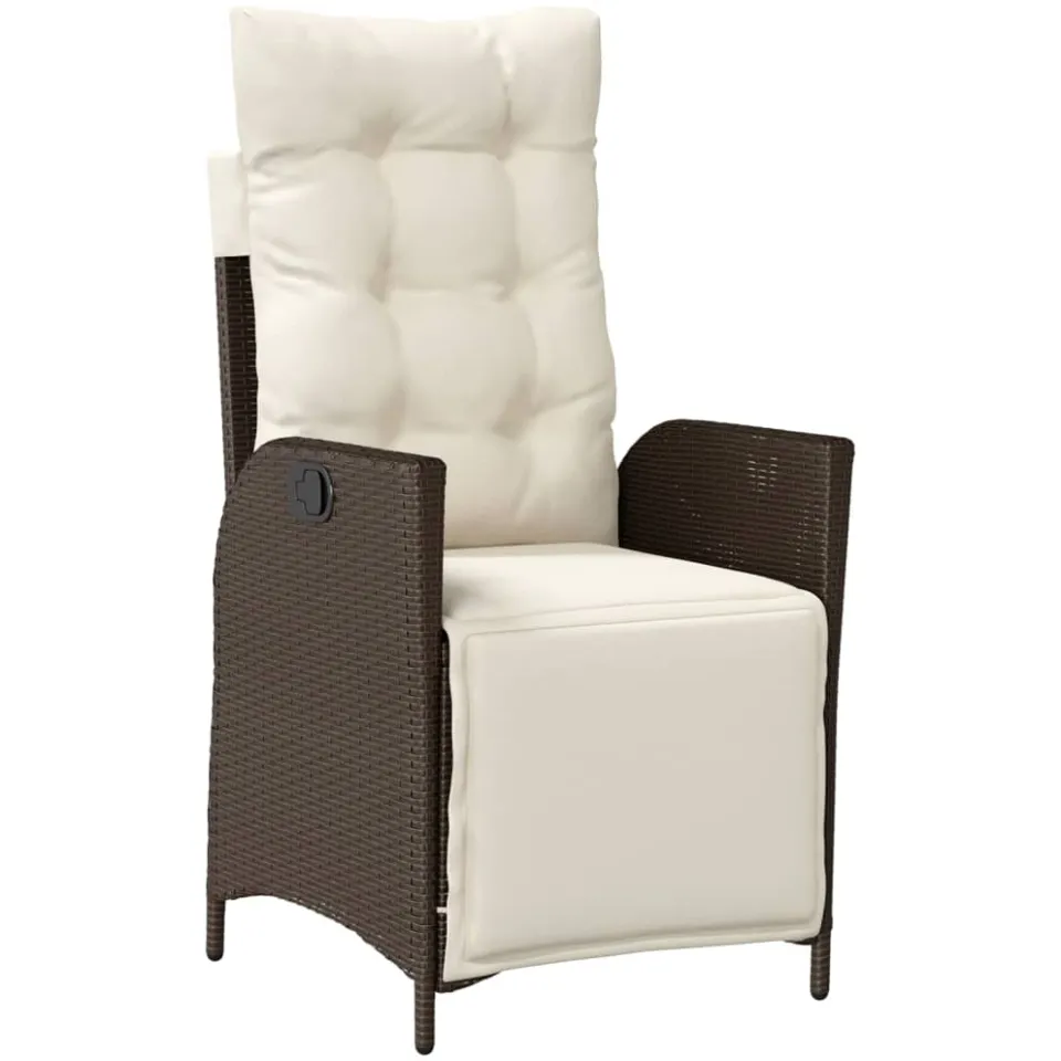 vidaXL 7-delige Tuinset met kussens poly rattan bruin, foto 4