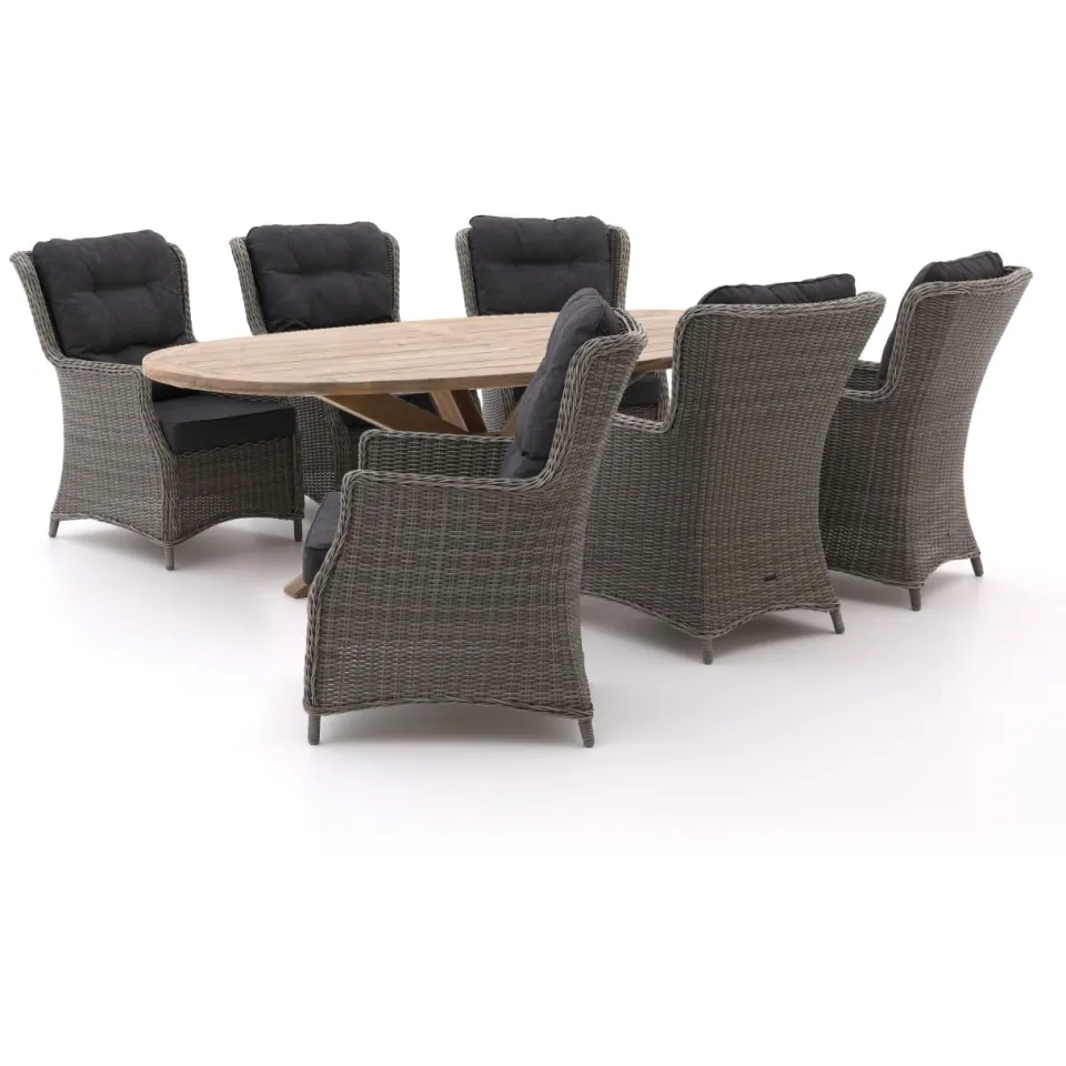 Intenso Furniture Intenso Milano/ROUGH-Y Ellips 240cm dining-lounge tuinset 7-delig grijs, foto 5