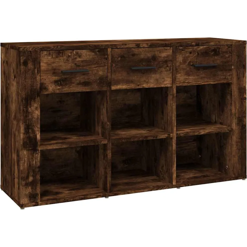vidaXL Dressoir 100x30x59,5 cm bewerkt hout gerookt eikenkleurig Bruin