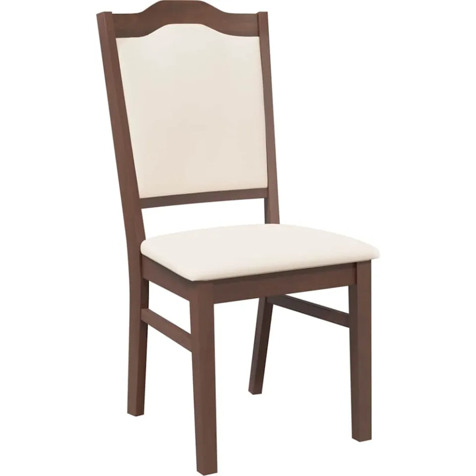 vidaXL Eetkamerstoelen met kussens 2 stuks bruin massief hout rubber, foto 4