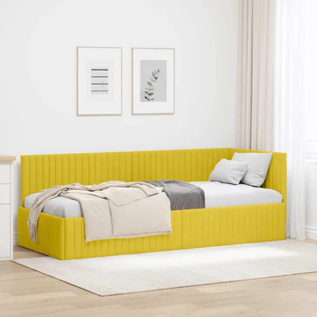 vidaXL Hoekbedframe Geel 80 x 200 cm fluweel