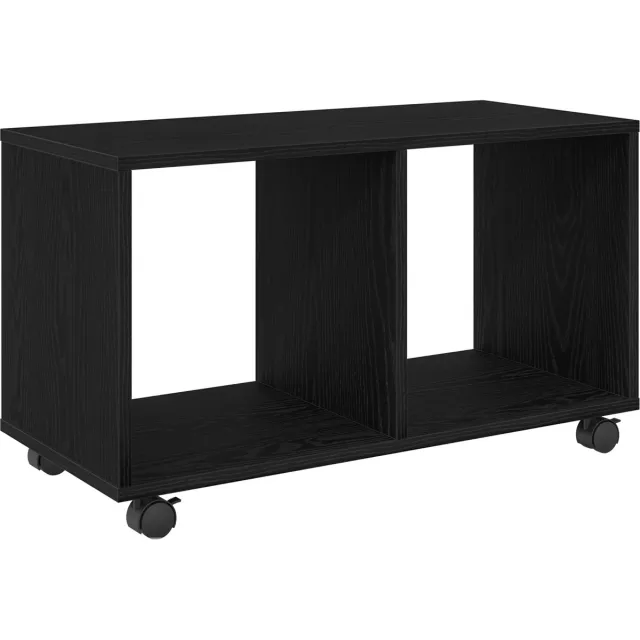 vidaXL Bijzettafel - Zwart - Eiken - 72 - x - 33 - x - 42,5 - cm - Bewerkt - hout Zwart eiken