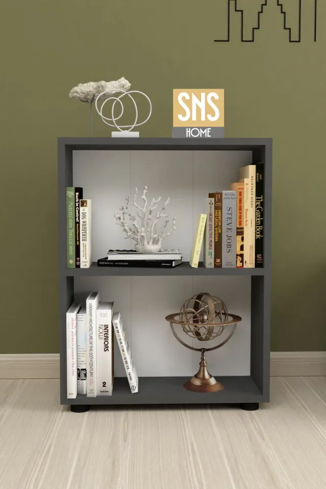 Bofigo SNS Home - Decoratieve Boekenkast - Planken- Houten - Antraciet