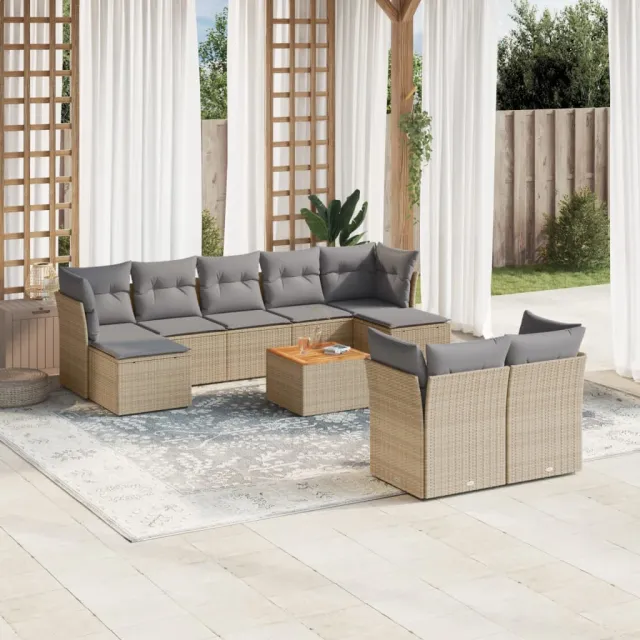 vidaXL Patio Sofa Set 6-zits Mix Beige en Lichtgrijs, foto 2