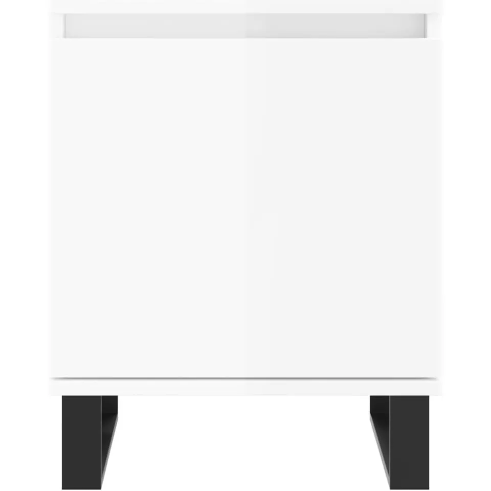 vidaXL Nachtkastjes 2 st 40x30x50 cm bewerkt hout hoogglans wit