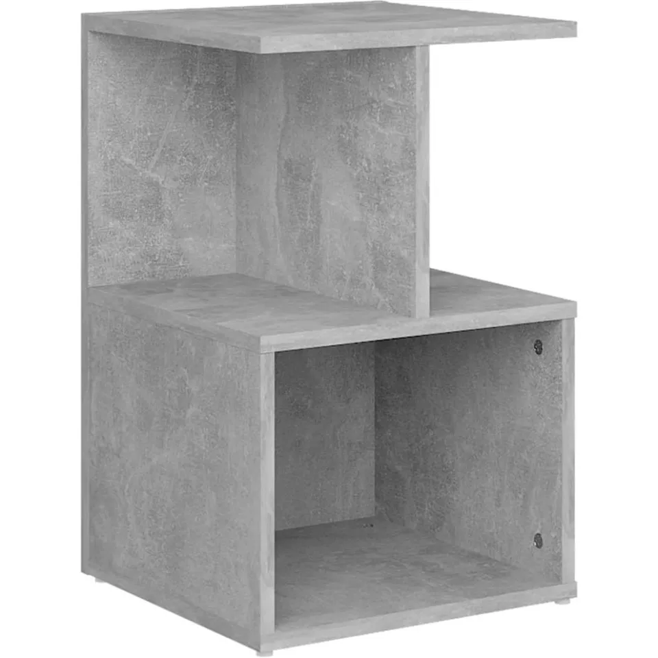 vidaXL Nachtkastje 35x35x55 cm bewerkt hout betongrijs grijs, foto 3