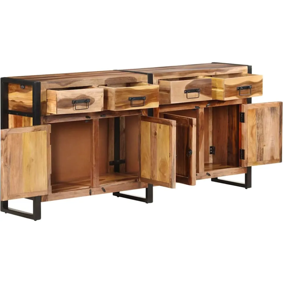 vidaXL Dressoir 172x35x80 cm acaciahout met honingkleurige afwerking bruin, foto 2