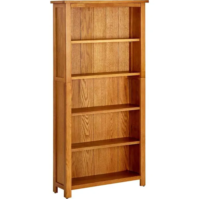 vidaXL Boekenkast met 5 schappen 70x22x140 cm massief eikenhout Bruin
