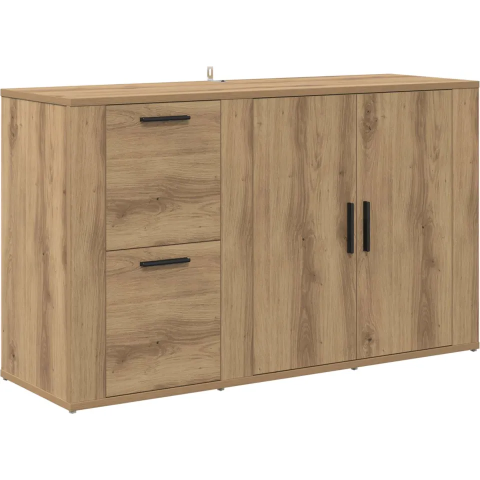 vidaXL Dressoir Artisan Eiken 100 x 33 x 59.5 cm Bewerkt hout, foto 3